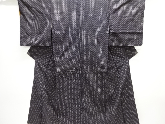 JAPANESE KIMONO / ANTIQUE KIMONO / SILK / TSUMUGI / WOVEN KASURI PATTERN